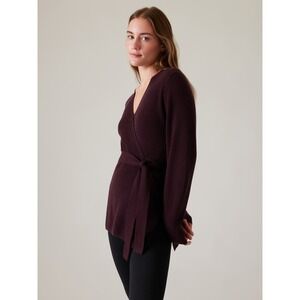 Athleta Sweater| Purple Alpine Wool-Cashmere Wrap Sweater